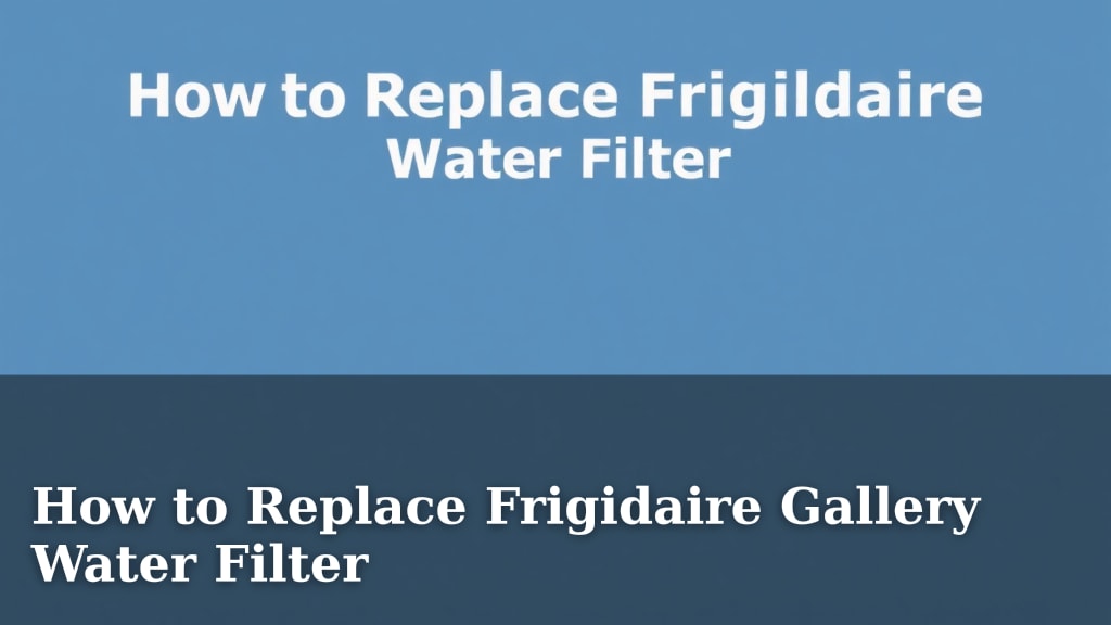 How to Replace Frigidaire Gallery Water Filter
